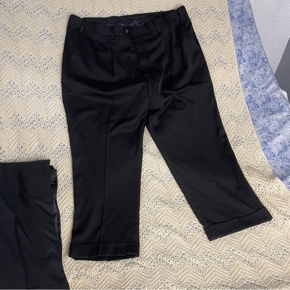 4 Pair GS Perfect Fit 46x28 Work Pants Blue Gray Pleated Front Double Button - Picture 11 of 16